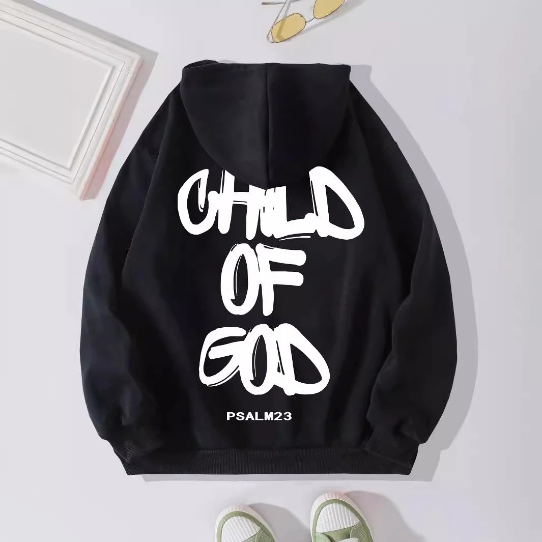 Letter print hooded sweatshirt